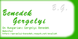 benedek gergelyi business card